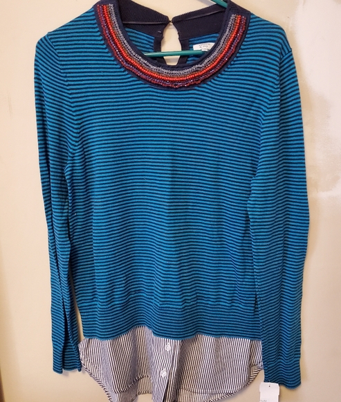 twofer Tops - Nwt - 2 for top long sleeve with beaded detail Med